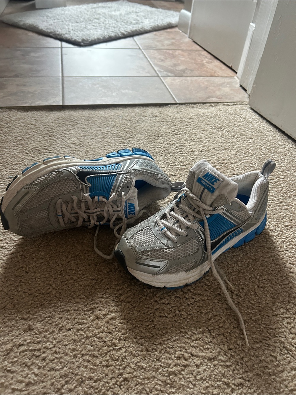 Nike Kids Gray and Blue Athletic Sneakers